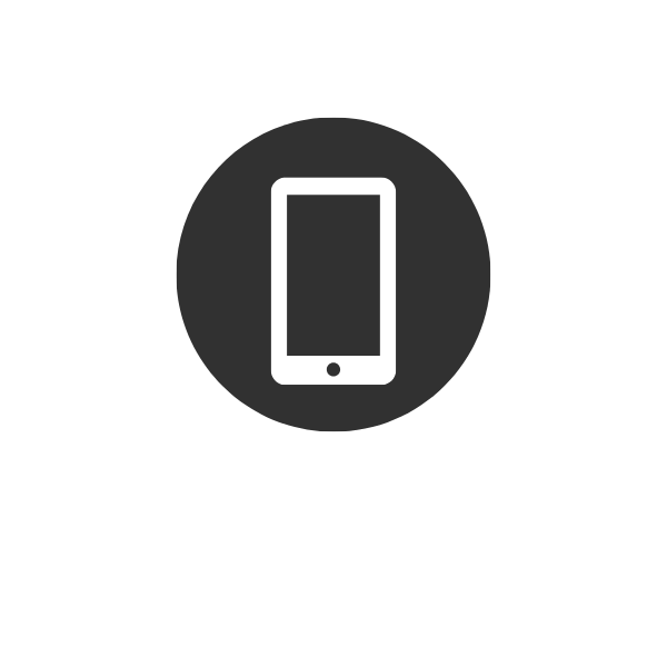 icon of a white phone with a black background