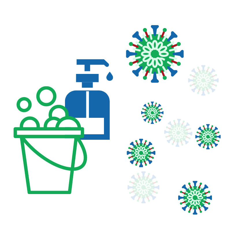 Graphic representing cleansing to remove contaminants