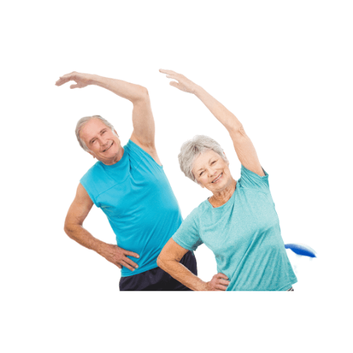 Fitness center members stretching for gym cleaning service
