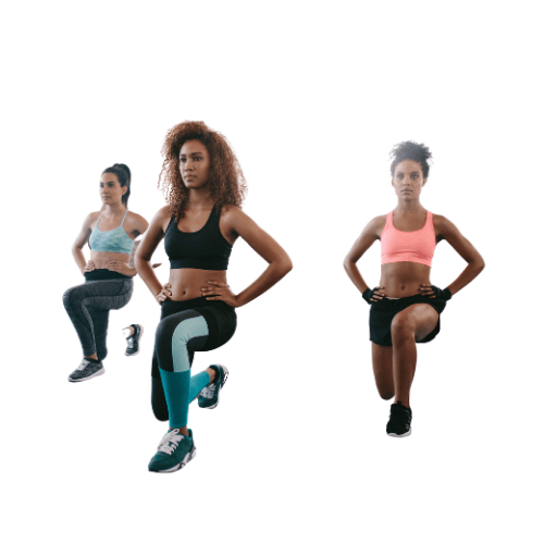 Gym members in exercise class for gym cleaning service