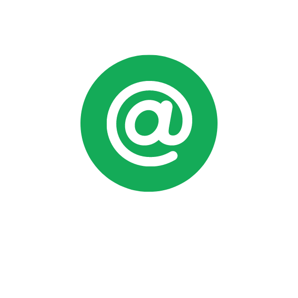 white at sign with a green background