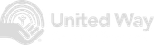 The united way logo is gray and has a rainbow in the middle.