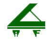 Grünes geometrisches Logo mit einem stilisierten Dach und zwei kleinen Symbolen darunter auf weißem Hintergrund