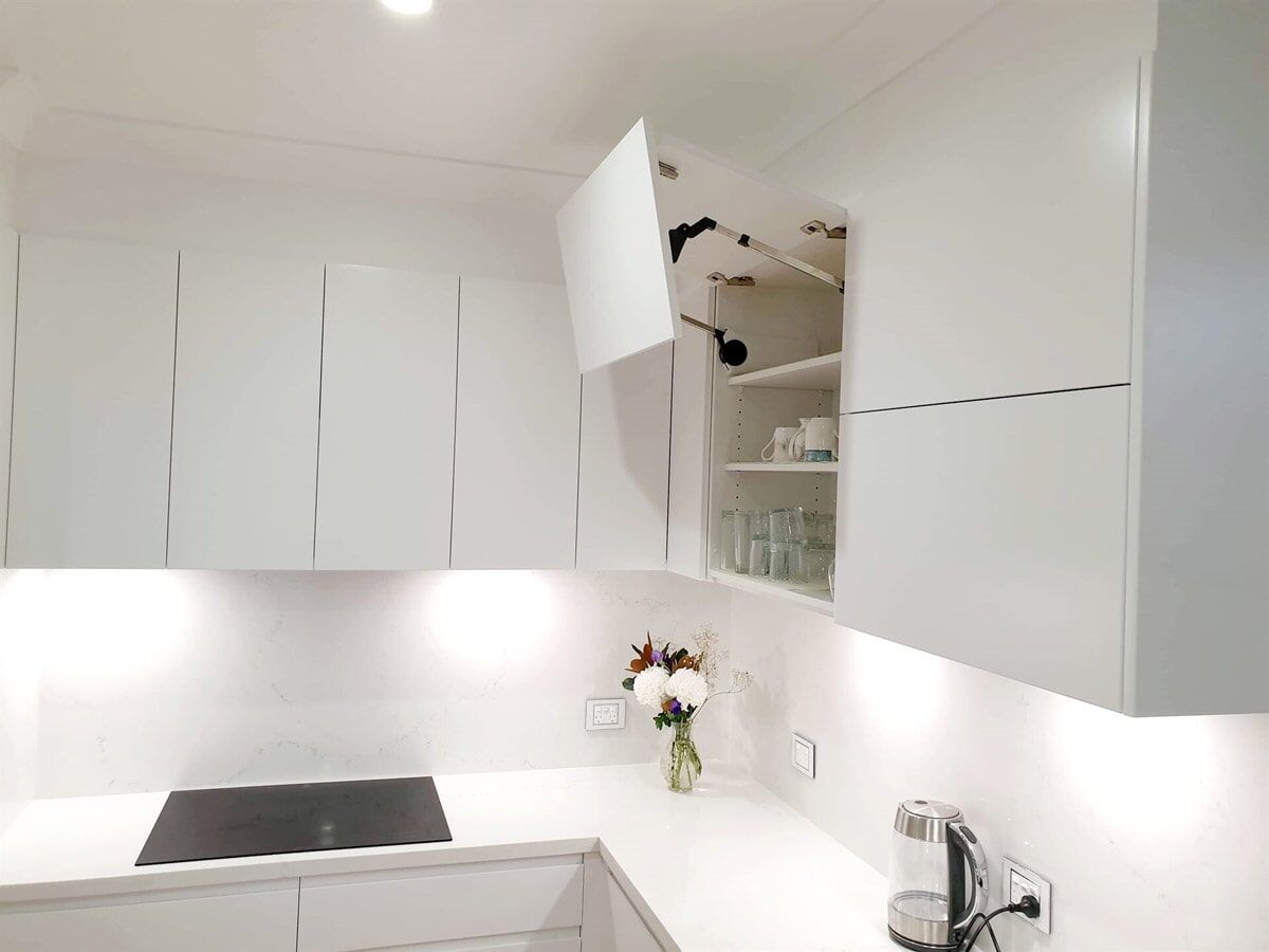 White Hanging Cabinet For Kitchen — DMB Kitchens in Port Macquarie, NSW