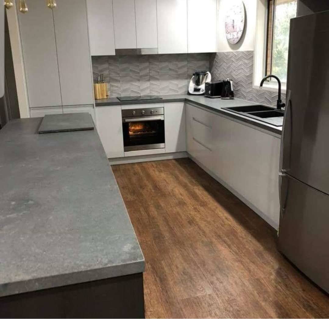 Grey Marble Table And Sink — DMB Kitchens in Port Macquarie, NSW