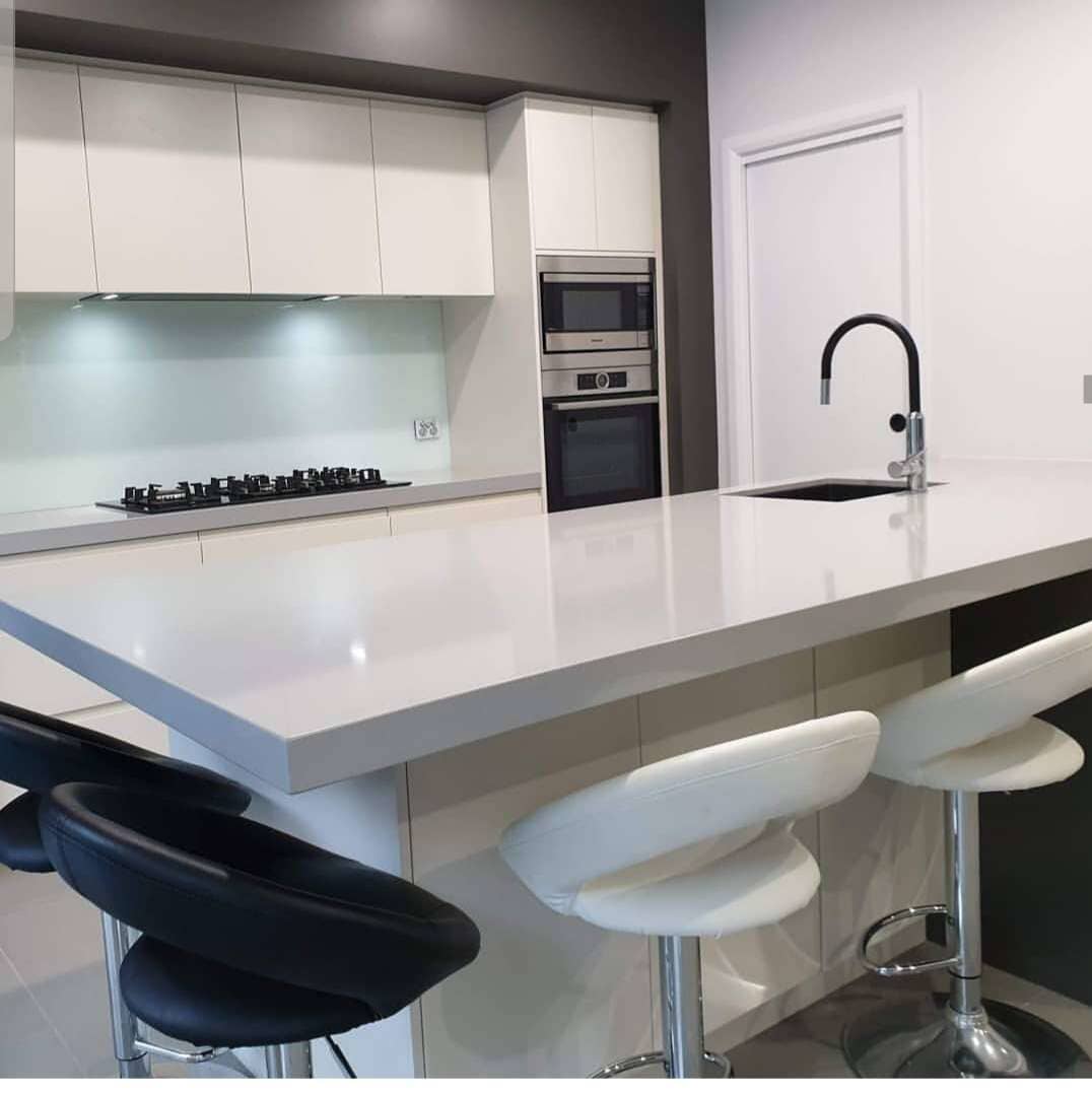 White Marble With Black Sink In Middle 3 — DMB Kitchens in Port Macquarie, NSW