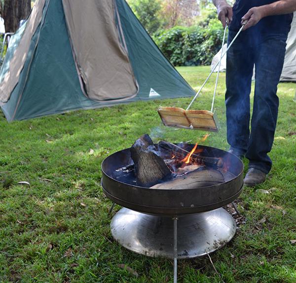 extending fork for toasting on open fire