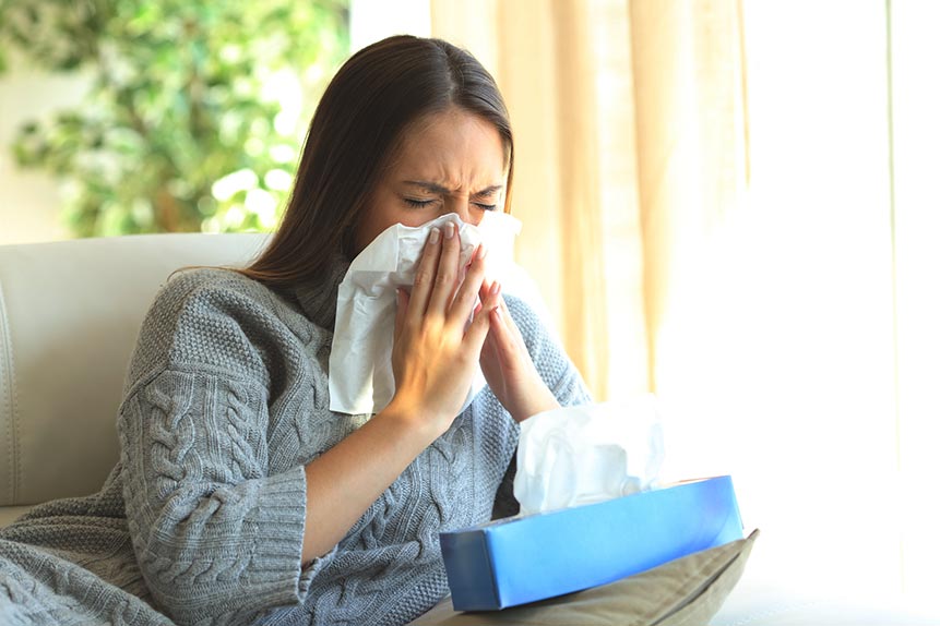 Woman with Flu
