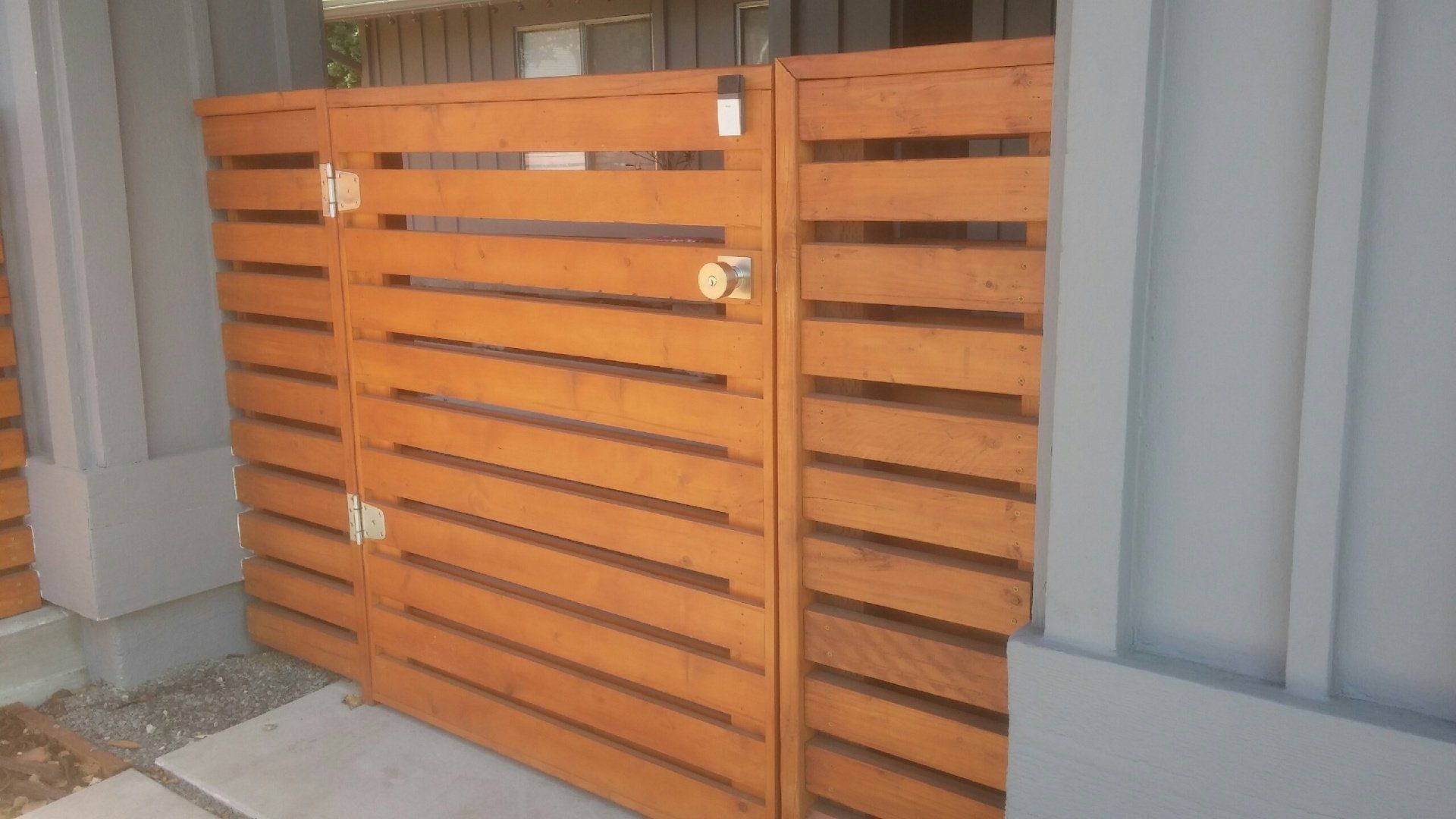 Patio — Horizontal Wood Fence With Door in Anaheim, CA
