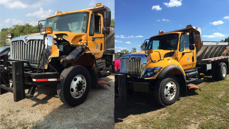 dump truck before and after