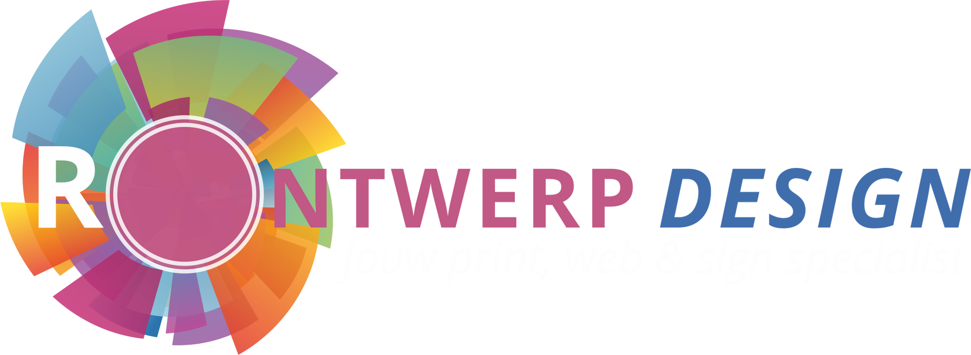 Een kleurrijk logo voor een bedrijf genaamd ontwerp design