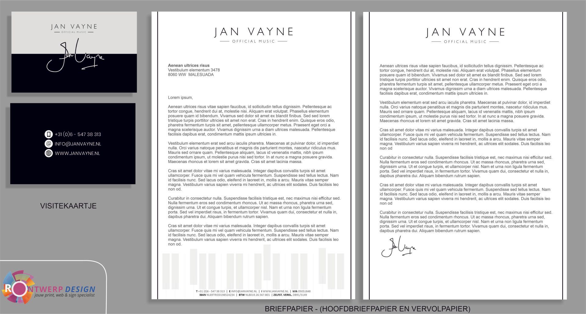 Een zwart-wit briefpapier met de naam jan erop geschreven