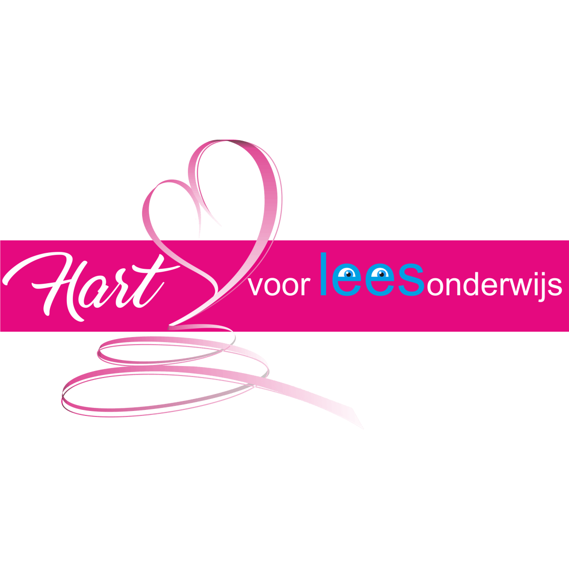 A logo for hart voor leesonderwijs with a pink heart