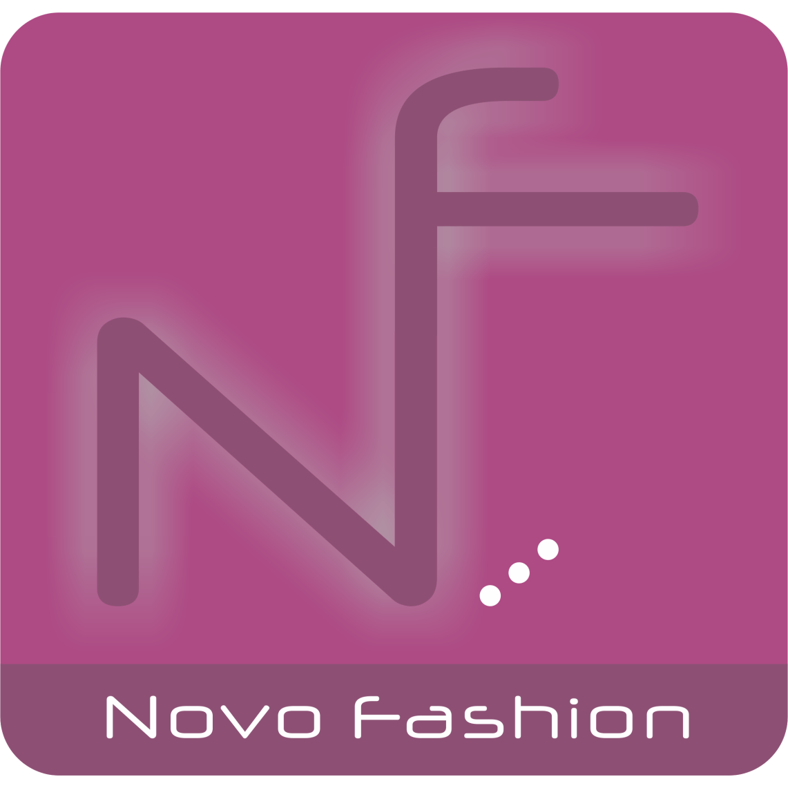 Een logo voor novo fashion met een paarse achtergrond