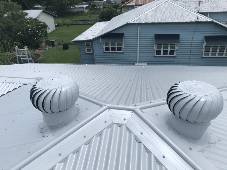 Roof with Two Ventilator — Roof Restoration in Rockyview, QLD Roof with Two Ventilator — Roof Restoration in Rockyview, QLD