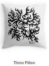 Cushion, Throw pillow, Enigma, Tormented Doodles
