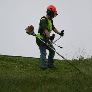 using a petrol brushcutter