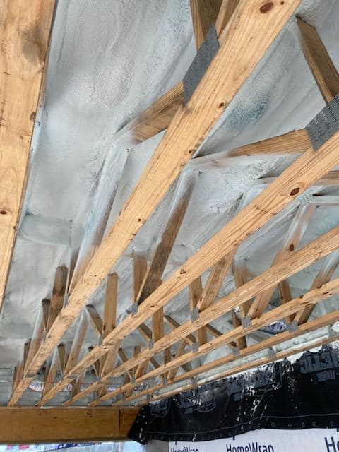 rim joists with spray foam insulation
