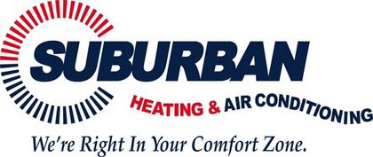 Suburban Heating & Air Conditioning Suburban Heating & Air Conditioning logo with a circular design, dark blue text, and a tagline.