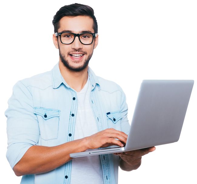 IT Consultant — Young Man Holding Laptop in Dallas, TX IT Consultant — Young Man Holding Laptop in Dallas, TX