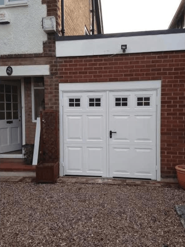 white colour wooden garage shutter