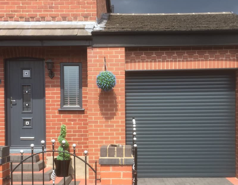 a grey colour garage shutter