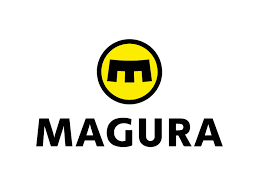 Het MAGURA-logo met een gele cirkel en een zwart embleem boven het woord MAGURA.