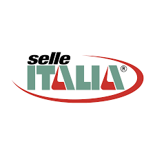 Selle Italia-logo in zwart, groen en rood met een rode ovale swoosh.