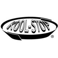 KOOL-STOP logo in zwart-wit met gestileerde ovale letters.