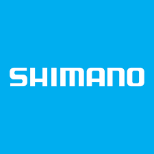 Het SHIMANO-logo in wit op een felblauwe achtergrond.