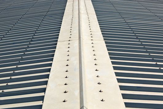 View of metal roof installed by professionals