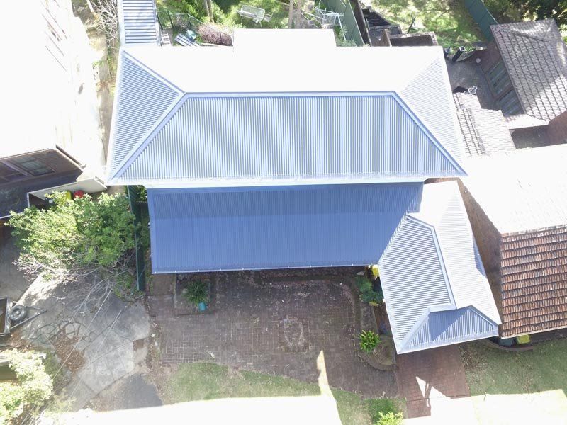 top view of metal roof