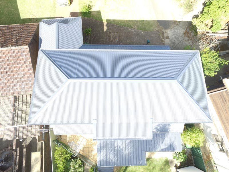 top view of metal roof