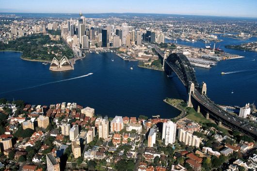 Aerial view of the city