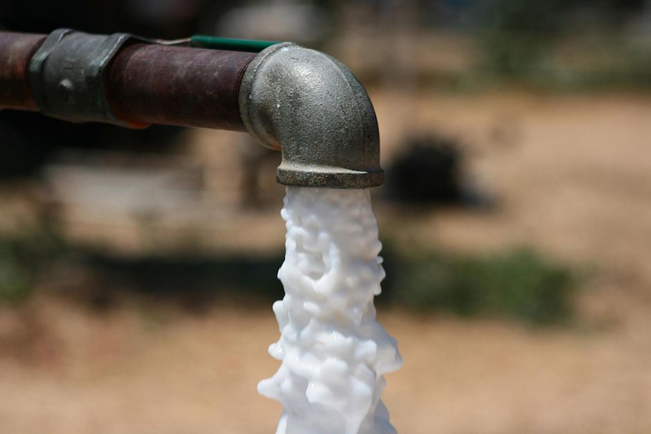 a running water from the pump