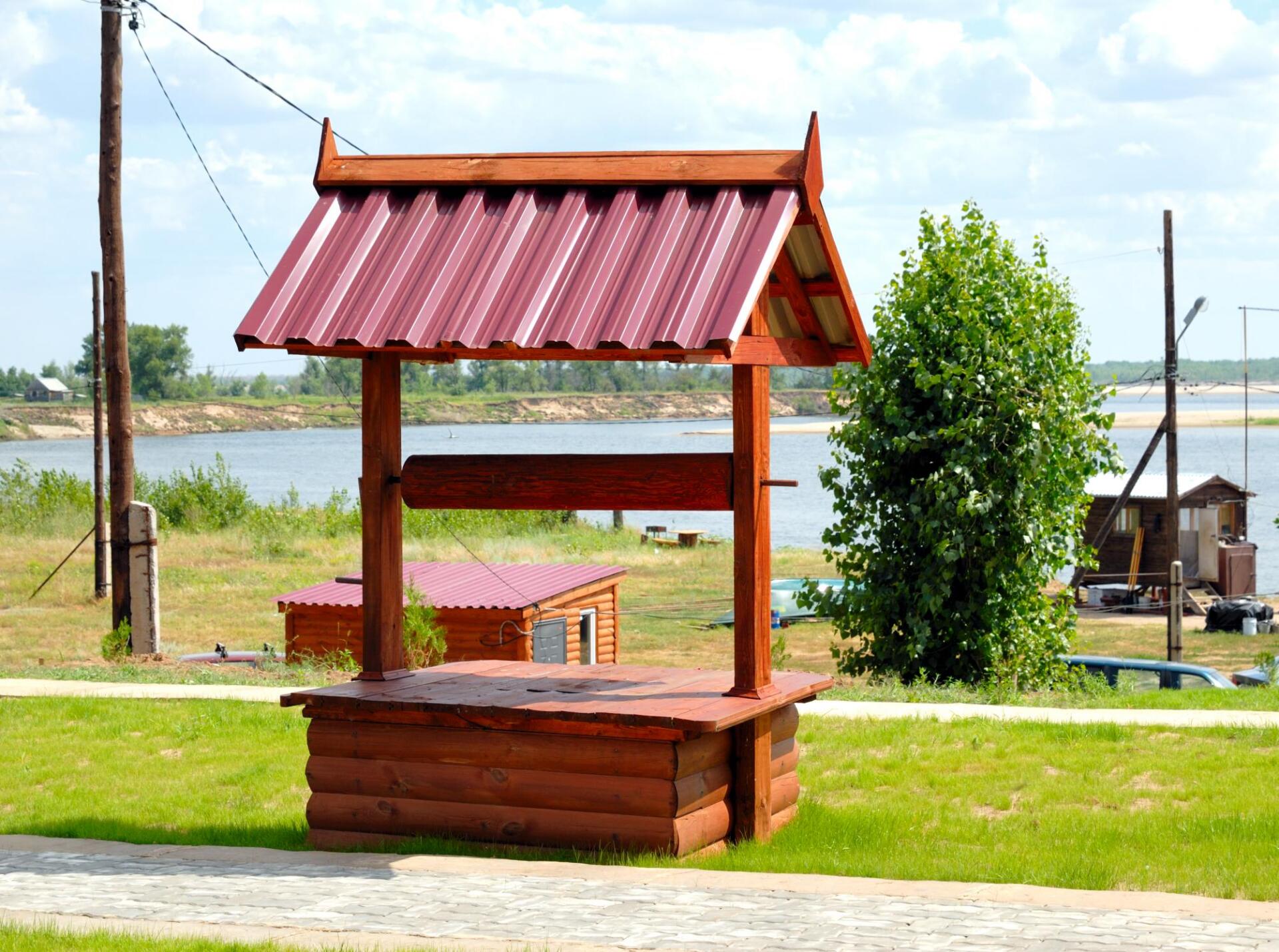 a water well with cover