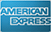 A close up of an american express logo on a blue background