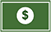 A green background with a white dollar sign in the middle.