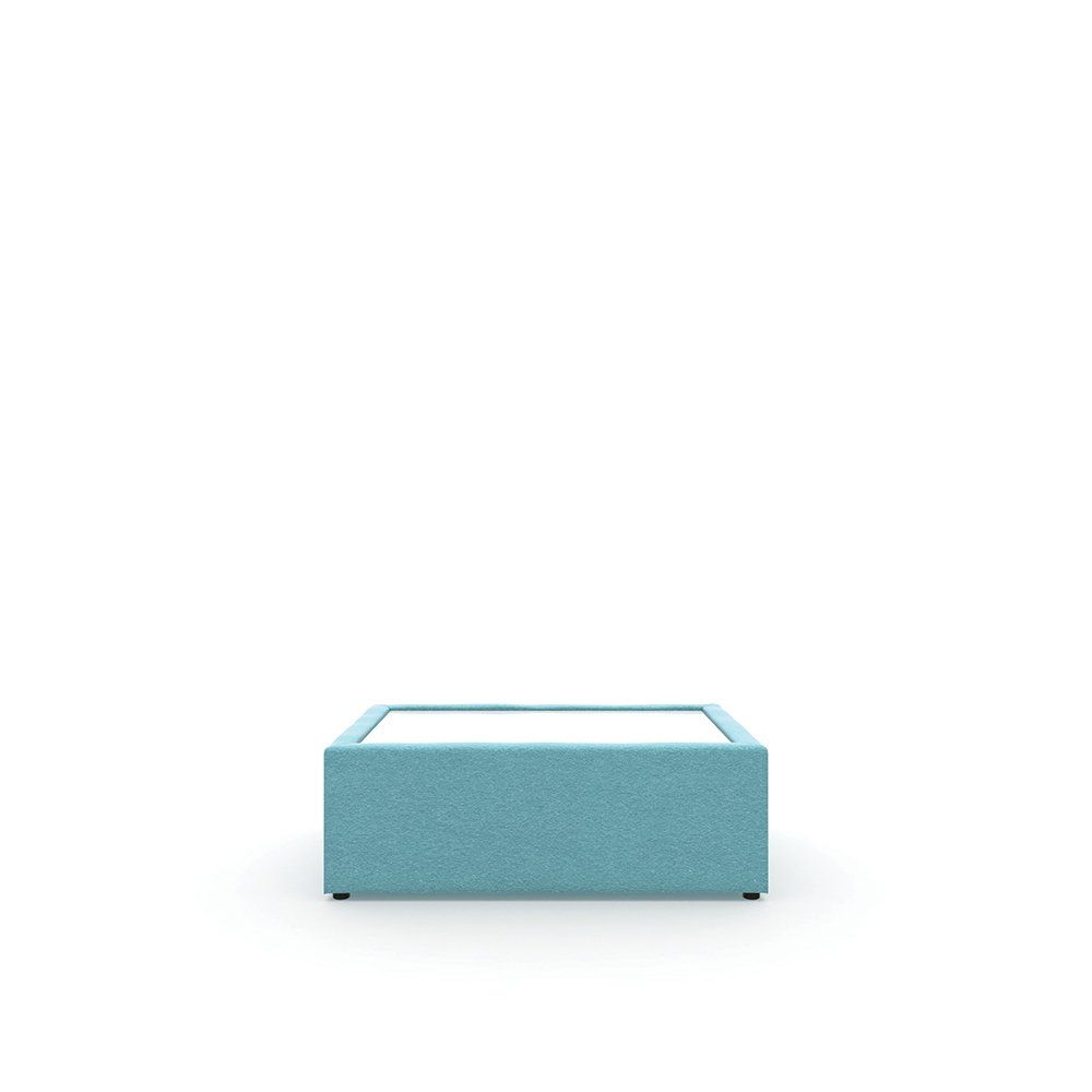 modular 100 series contract upholstered table with glass top