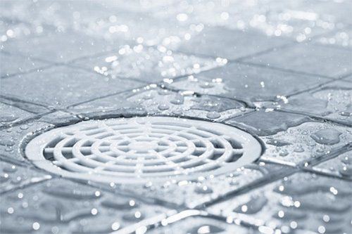 White Plastic Shower Drain