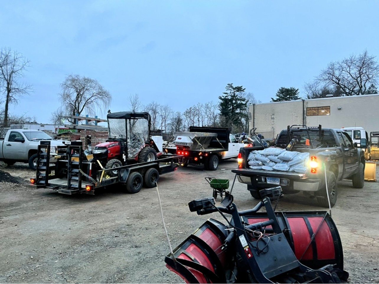 Snow Removal Equipment Tractor Plows Blowers Salt Ice Melt Treatment