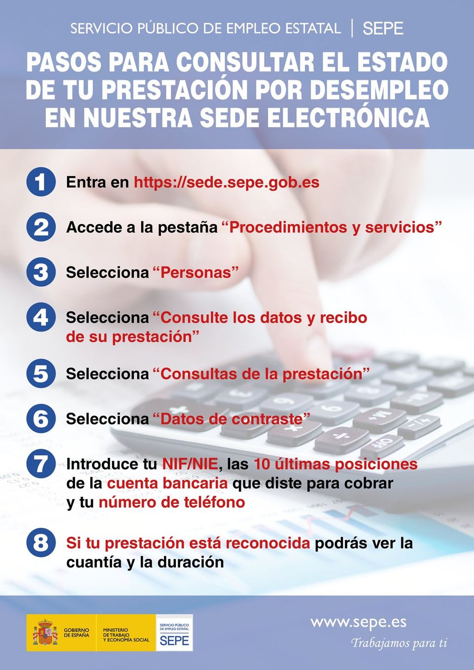 Guia del SEPE consulta prestación por desempleo