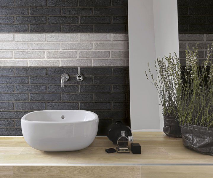 Bricks mattoncino nero & bianco 250x60