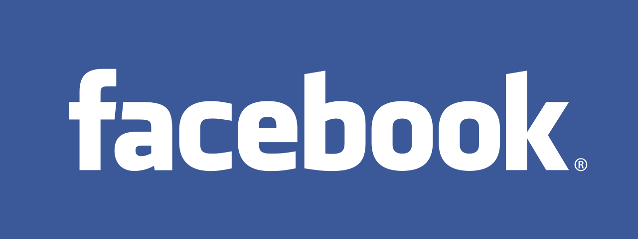 The facebook logo is on a blue background