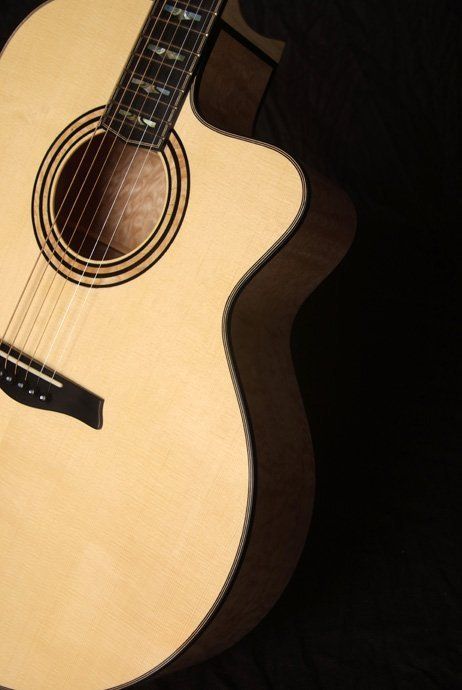 Maccaferri style cutaway Dinah in quilted maple and alpine spruce