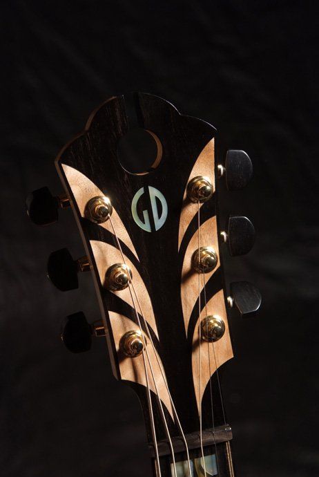 Headstock Dinah in quilted maple and alpine spruce