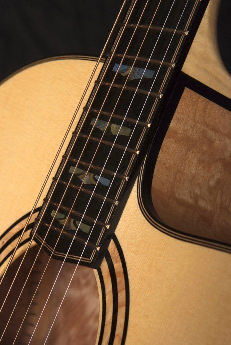 Rosette and inlay Dinah in quilted maple and alpine spruce