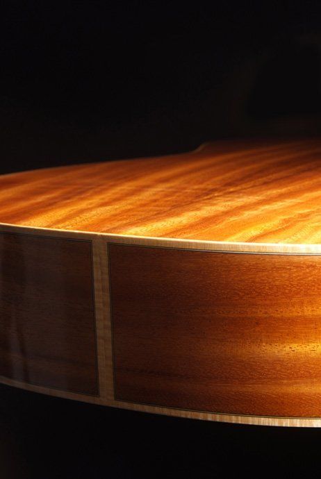 Detail butt Fingerstyle Artist model in MonkeyPod and Engelmann