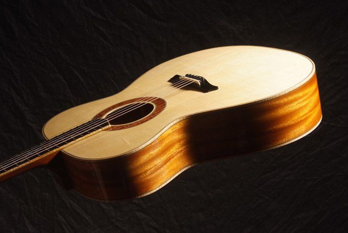 Side view Fingerstyle Artist model in MonkeyPod and Engelmann