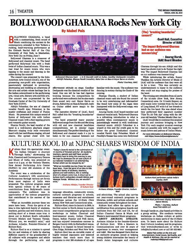 Bollywood Gharana Rocks New York City — Rutherford, NJ — Kulture Kool